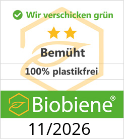 Das Umweltsiegel für plastikfreies Verpackungsmaterial von Biobiene Das Umweltsiegel von Biobiene