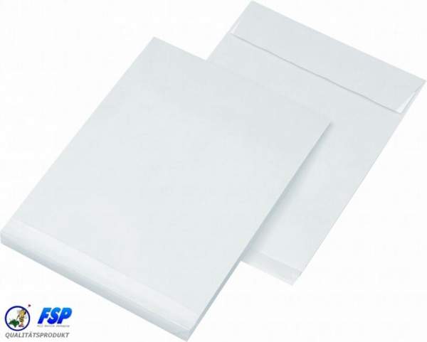 Faltentaschen B4 mit Klotzboden weiß