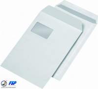 Weiße Versandtasche DIN C4 229x324mm mit Fenster selbstklebend Weiße Versandtasche DIN C4 229x324mm mit Fenster selbstklebend