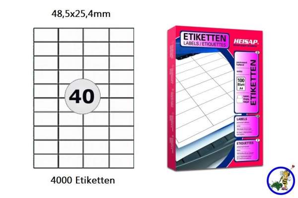 Papier-Etiketten 48,5x25,4mm DIN A4 Label 