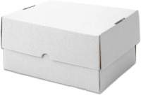 Stülpdeckelkarton aus Wellpappe 305x215x44mm weiß Stülpdeckelkarton aus Wellpappe 305x215x44mm weiß