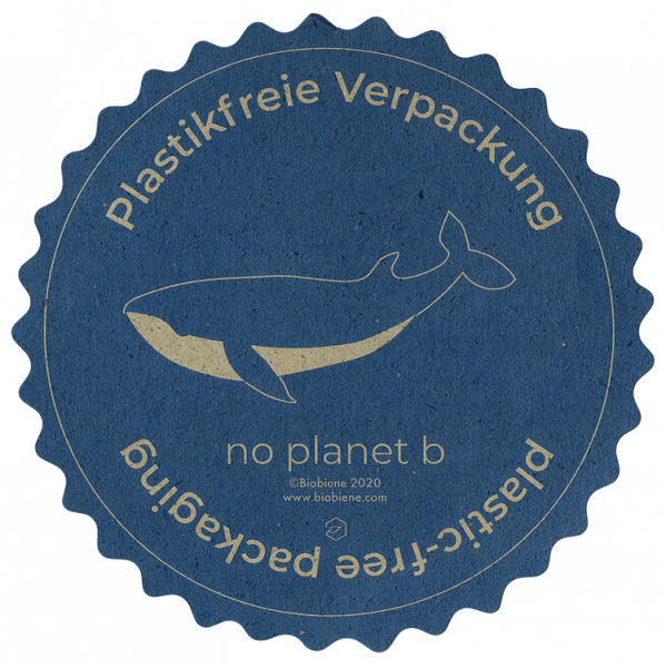 umweltfreundliche "no planet b"-Aufkleber aus Graspapier