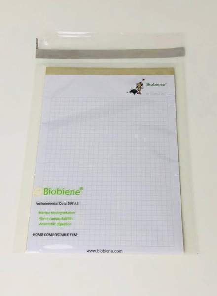 kompostierbare Bio-Folienbeutel 160x220mm Klappenbeutel A5