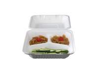 Menübox 3 Fächer aus Cellulose (23 cm x 23,3 cm x 8 cm / 4 cm, 1200 ml)