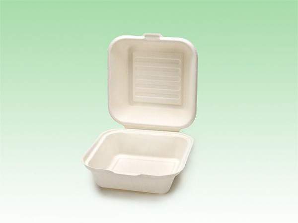 kompostierbare Hamburgerbox 450ml aus Zuckerrohrbagasse