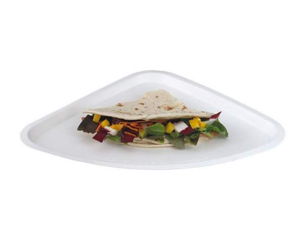 Pizzateller dreieckig aus Cellulose (35 cm x 26 cm)