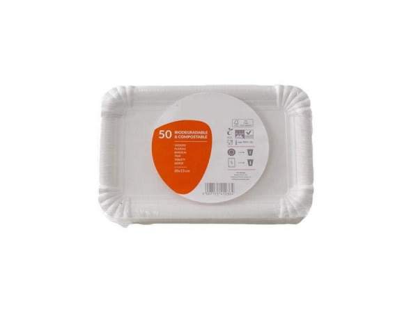 Easy Teller eckig aus Pappe (20 cm x 13 cm)