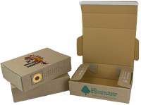 Nachhaltige Verpackungsmaterial nachhaltig bedruckt - Silphiefaser-Karton mit Ihrem LogogL