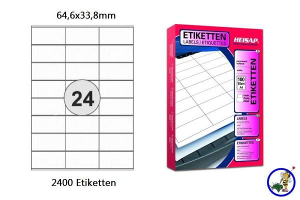 Papier-Etiketten 64,6x33,8mm DIN A4