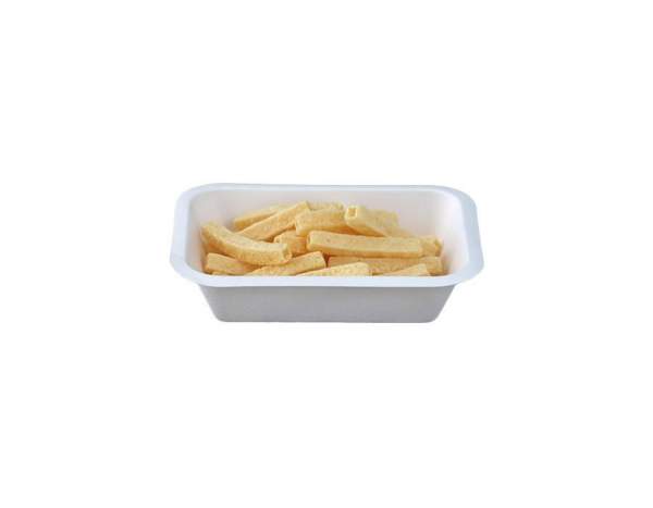 Pommes Frites Tablett aus Cellulose (17 cm x 12 cm x 4 cm, 450 ml)