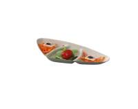 Ungebleichter Design Teller 3-fach unterteilt aus Cellulose (23 cm x 16 cm x 11 cm x 2 mm)