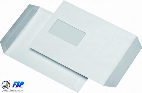 Weiße Briefumschläge mit Fenster | DIN C5 162x229mm | Selbstklebend | 500 Stück