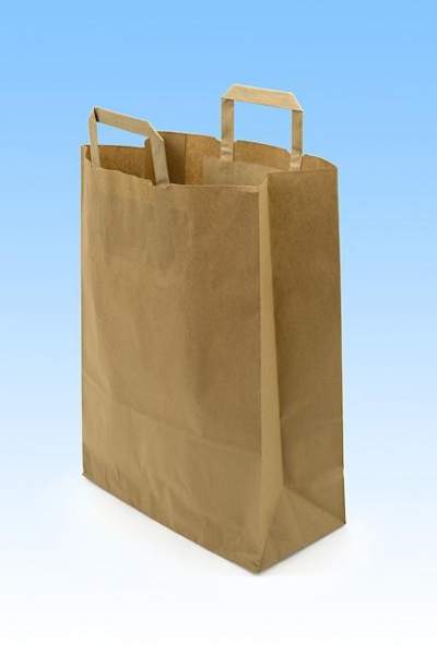 Tragetaschen aus Papier braun 22+11x36cm Naturkraft 70g/m² 