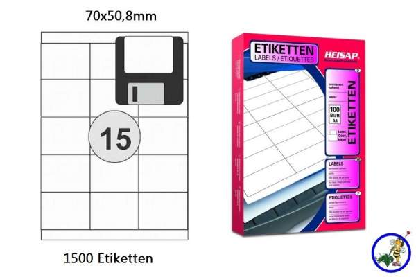 Papier-Etiketten 70x50,8mm DIN A4