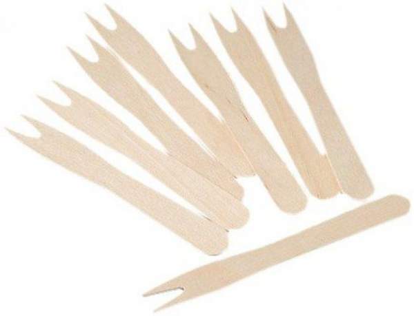 Pommesgabeln Holz Einmal-Besteck 185mm lang